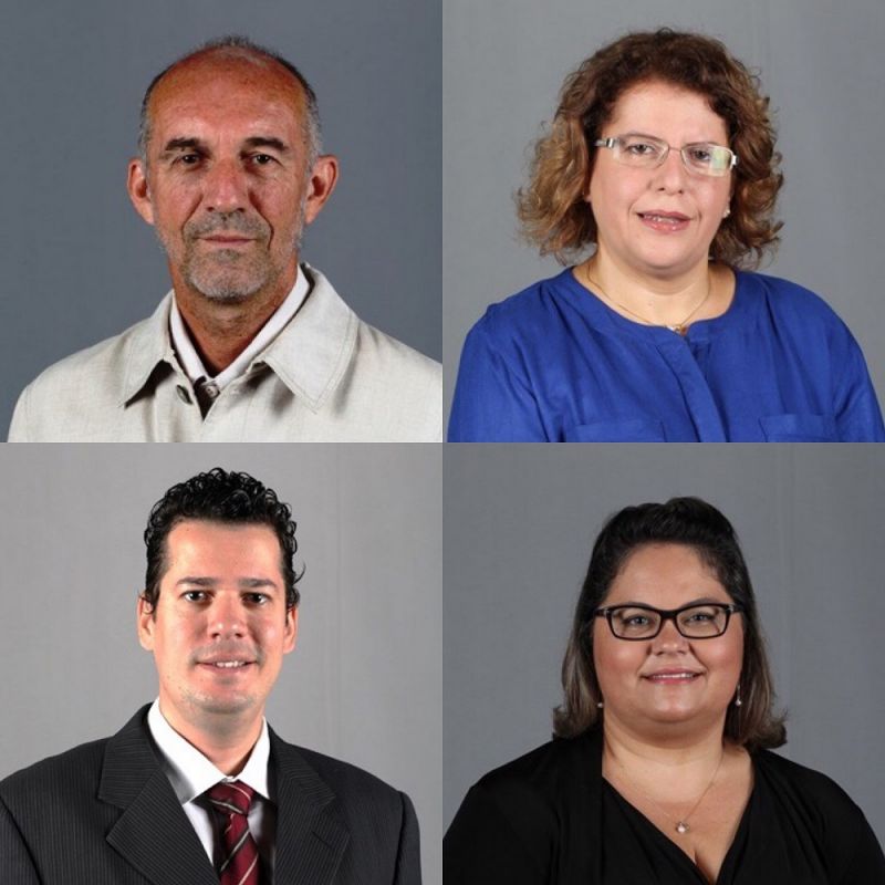 Da esquerda para a direita - iniciando da foto superior: Dr. Renan Tavares, Dra. Cleide Soares, Dr. Luiz Romanholo e Dra. Francine Padilha